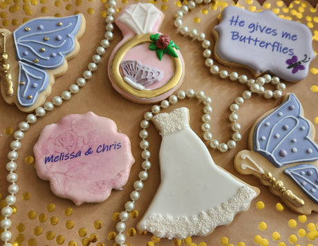 Wedding & Bridal Cookies — Custom Theme, Order by the Dozen